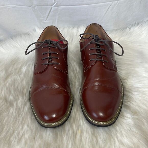 Bruno Marc Prince Brown Leather Oxfords Sz 9 - Picture 2 of 6